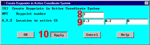 Create Keypoints in Active Coordinate System