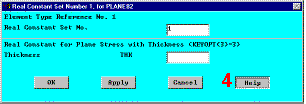 Real Constant Set Number 1, for PLANE82